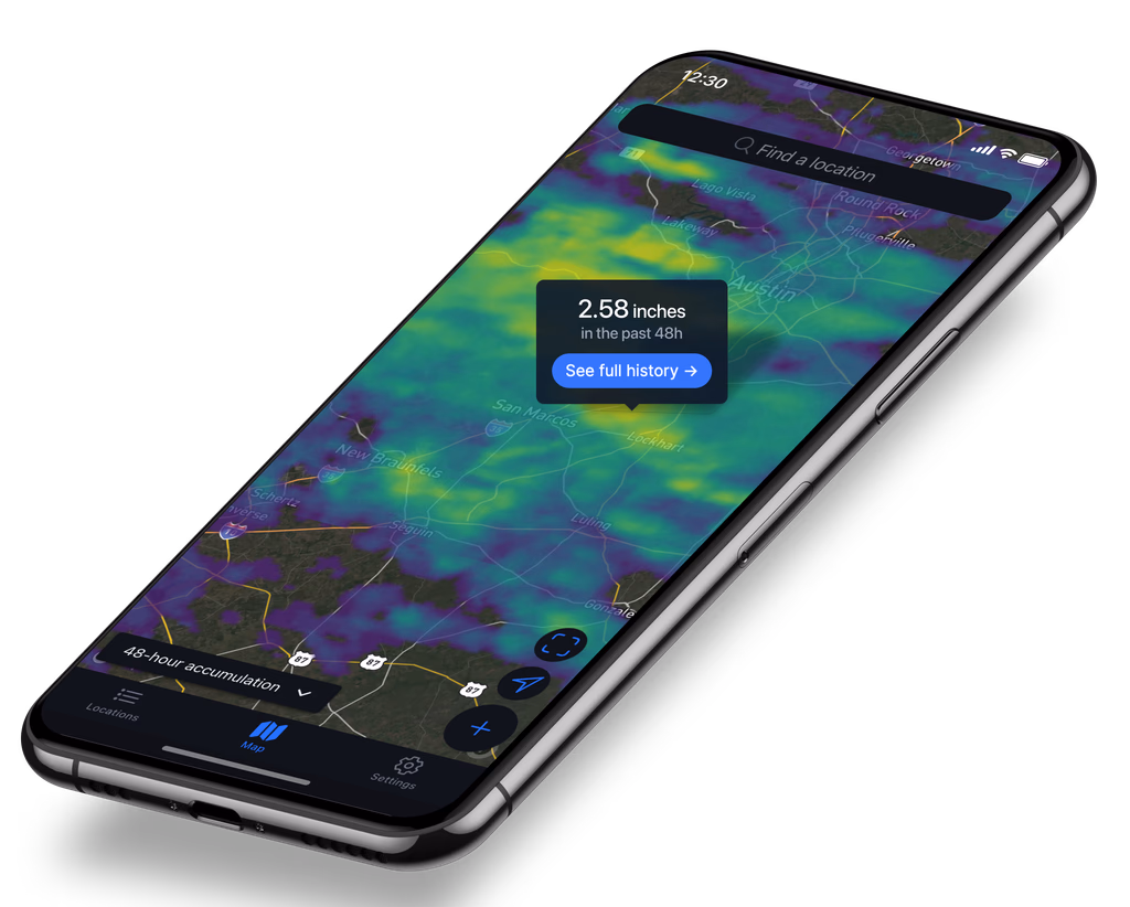 Precip app screenshot